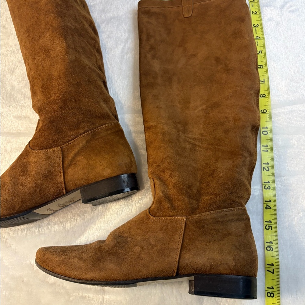 Charles David Women Brown Suede Knee High Riding Boots Slip On Size 8 - Picture 4 of 8